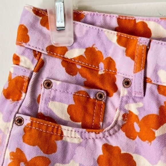 NEW! ZARA Signature Denim The 90's Short in Poppy Flower print ,Size 4 (EU 36) - Picture 13 of 16